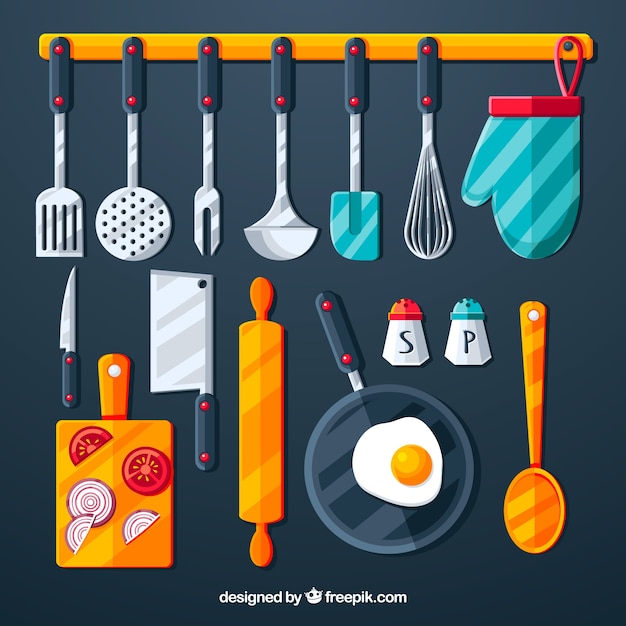 Collection of kitchen objects Vector | Free Download