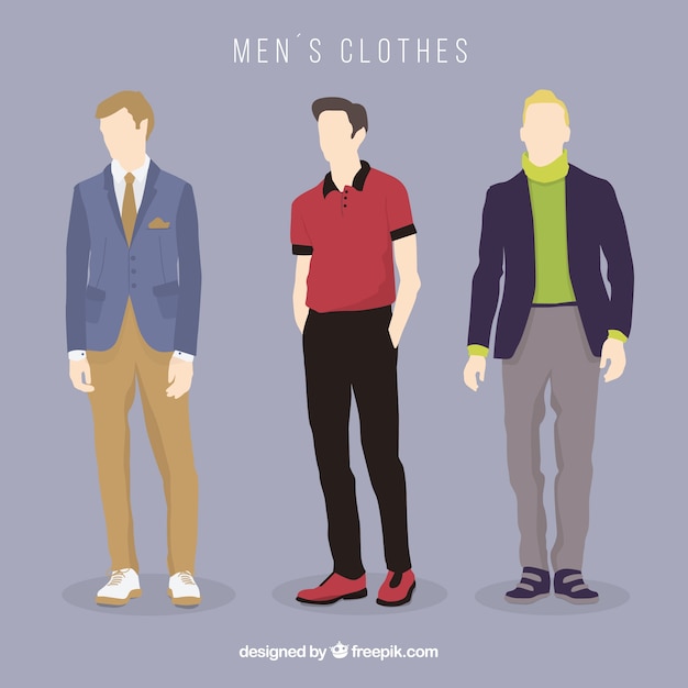 Collection of men's clothes Vector | Free Download