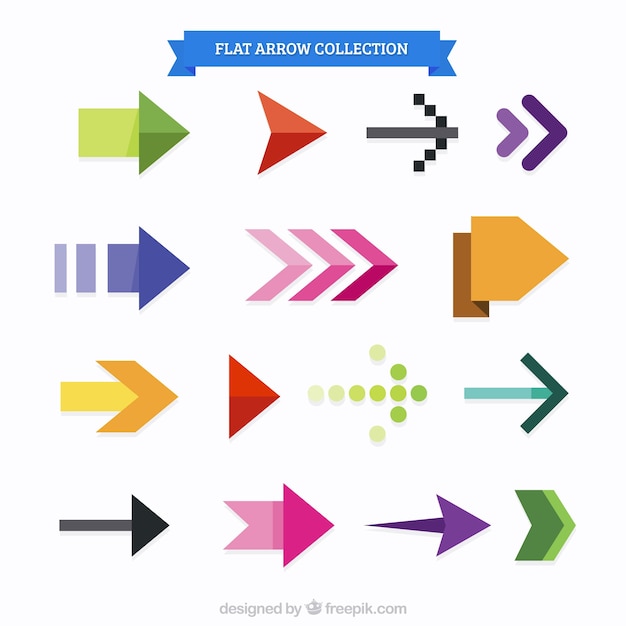 Download Collection of modern arrow in flat design Vector | Free Download