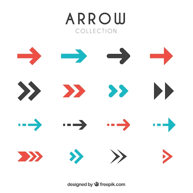 Download Collection of modern arrows in flat design Vector | Free Download