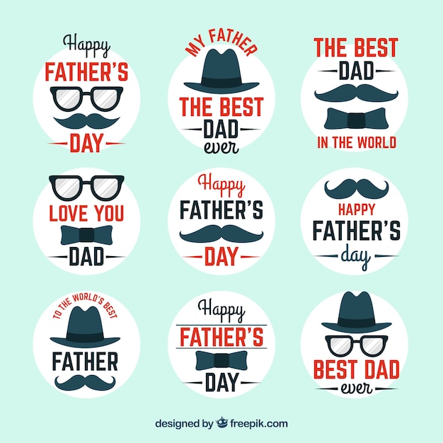 Collection of modern fathers day badges