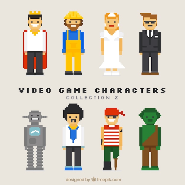 Collection of nice video game characters Vector | Free Download