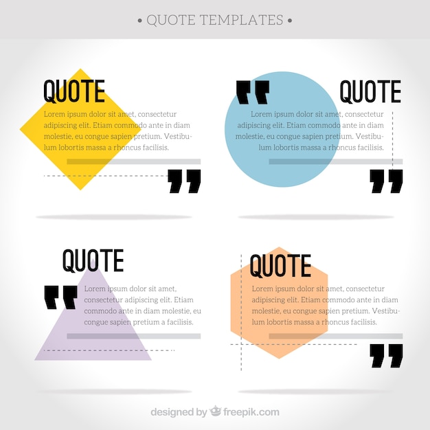 Collection of quote with polygonal shapes