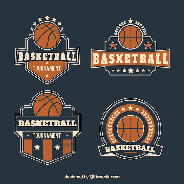 Collection of retro basketball badges