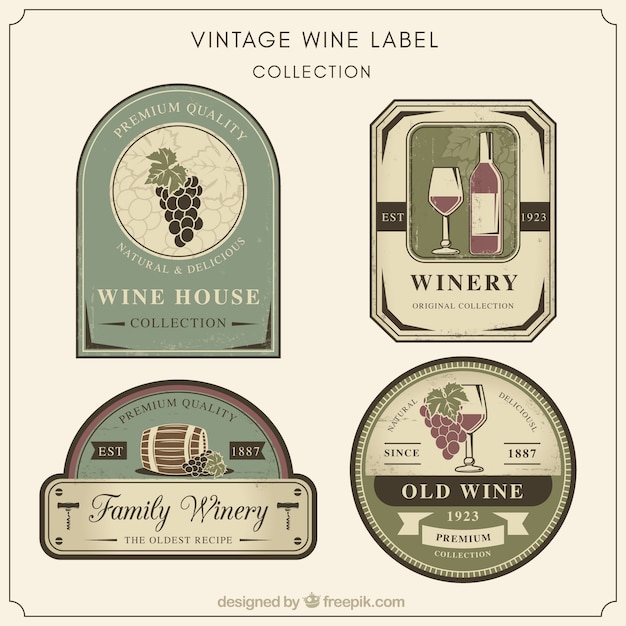 Collection of retro wine stickers