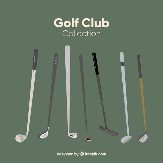 Collection of seven golf clubs