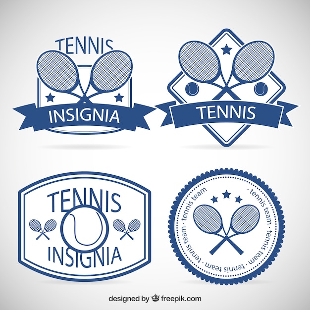Collection of tennis insignias