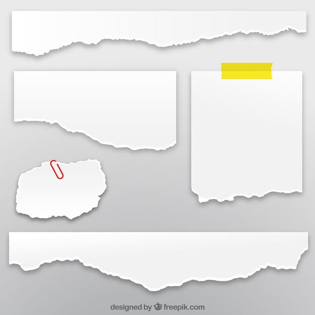Collection of torn paper sheets Free Vector Collection of torn paper sheets Free Vector