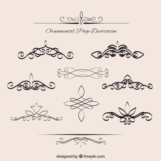 Download Collection of vintage elegant borders Vector | Premium ...