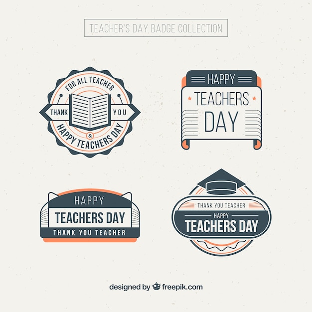Collection of vintage teacher's day
stickers