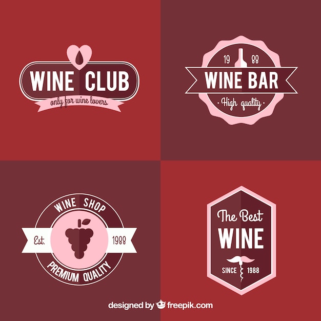 Collection of wine label in vintage
style