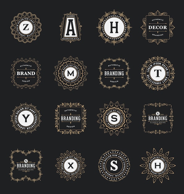 Free Vector | Collection of ornamental logos