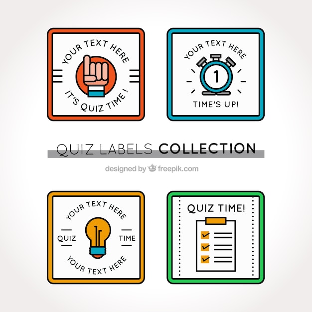 Download Free Collection Of Quiz Labels With Different Colors Free Vector Use our free logo maker to create a logo and build your brand. Put your logo on business cards, promotional products, or your website for brand visibility.