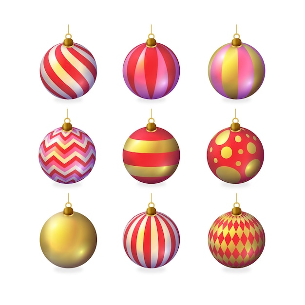 Premium Vector | Collection of realistic christmas ball ornaments