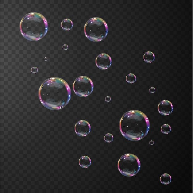 Premium Vector | Collection of realistic soap bubbles