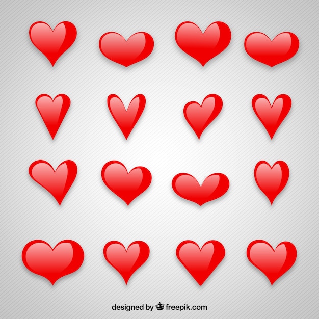 Free Vector | Collection of red hearts