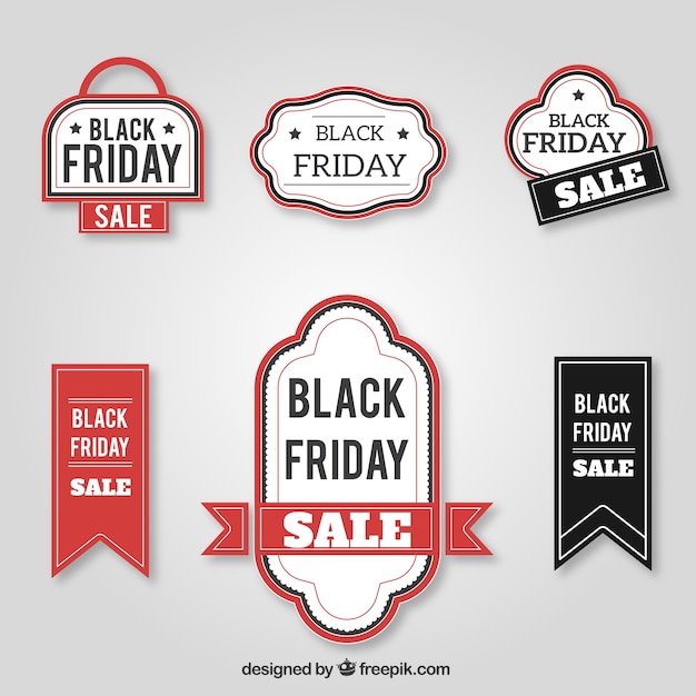 Collection of retro black friday badges