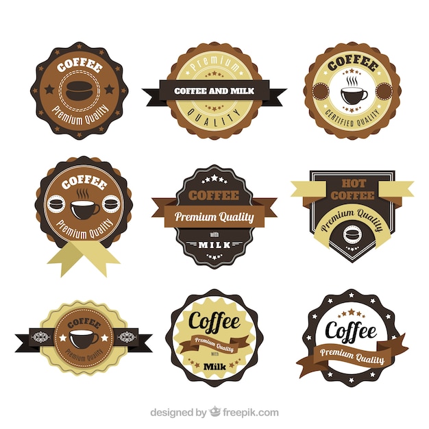 Download Free Collection Of Retro Coffee Shop Stickers Free Vector Use our free logo maker to create a logo and build your brand. Put your logo on business cards, promotional products, or your website for brand visibility.