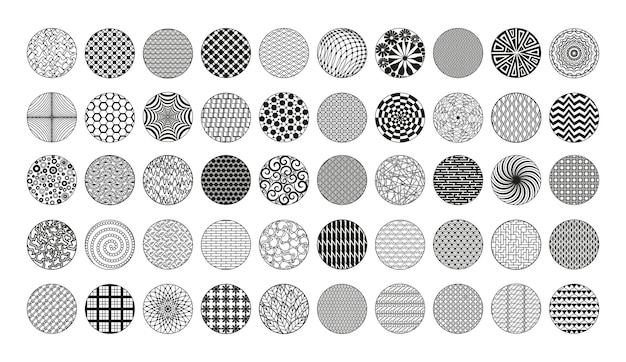 Premium Vector | Collection of round backgrounds with abstract patterns