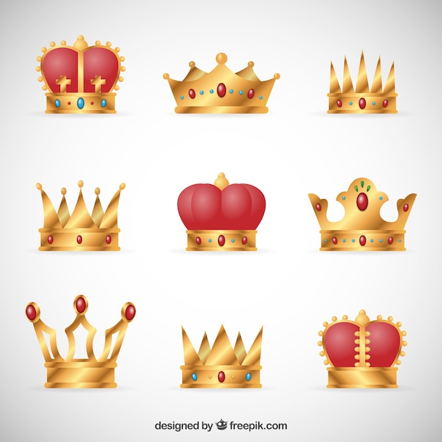 Free Vector | Collection of royal crowns