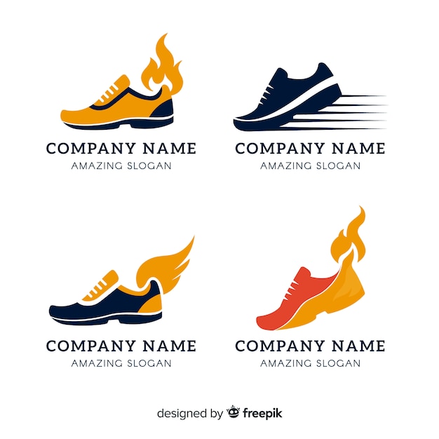 Collection of running shoe logos