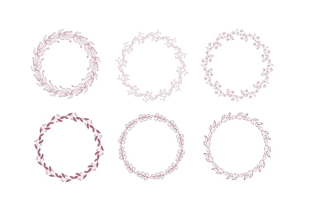 Download Collection of rustic floral frame elements. Vector ...