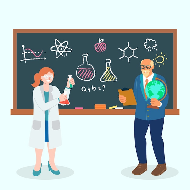 Download Collection of science teacher | Free Vector