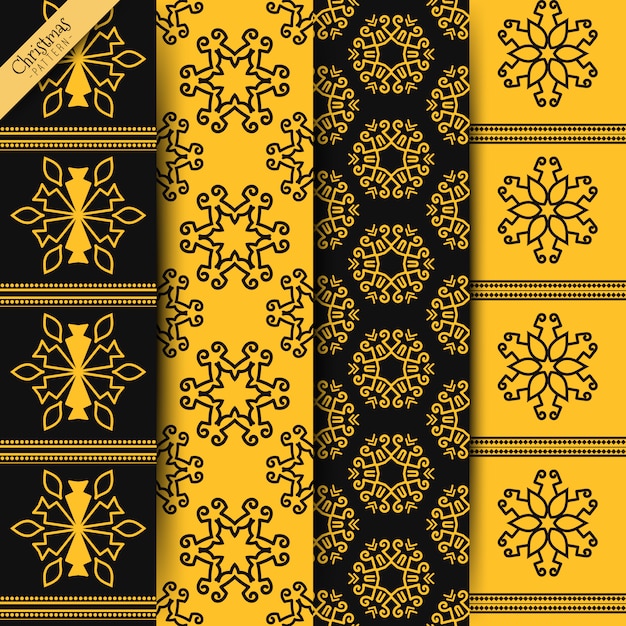 Premium Vector Collection of seamless patterns with yellow and black