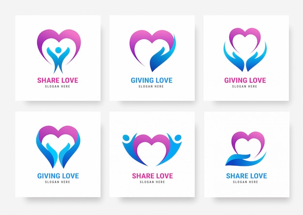 Premium Vector | Collection of share love logo templates