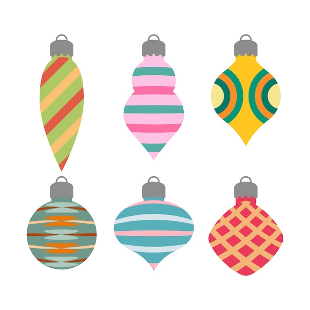 Download Collection of simple christmas ornaments of different ...