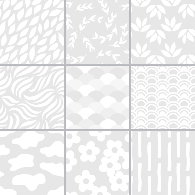 Collection of simple pattern vectors illustration Free Vector