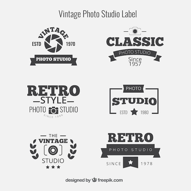 Download Free Collection Of Six Retro Logos For Photography Free Vector Use our free logo maker to create a logo and build your brand. Put your logo on business cards, promotional products, or your website for brand visibility.