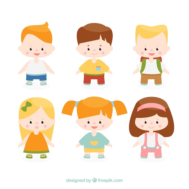 Free Vector | Collection of smiling kids