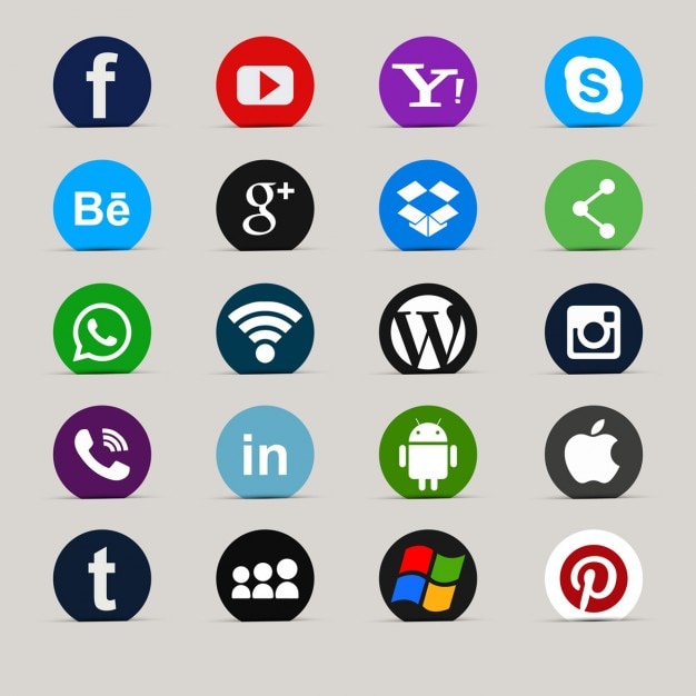 Download Collection of social media icons | Free Vector