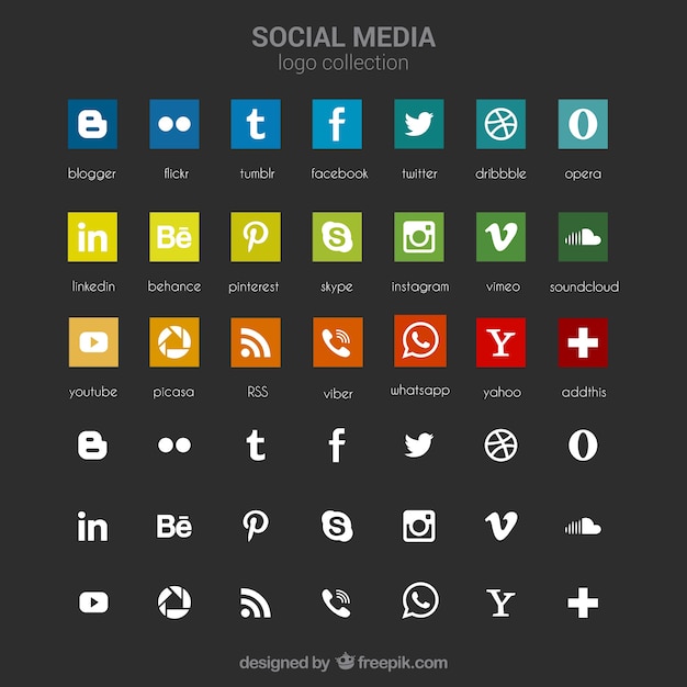 Download Premium Vector | Collection of social media icons
