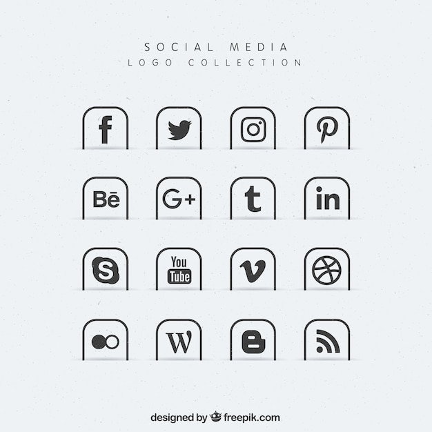 Collection Of Social Media Icons Free Vector