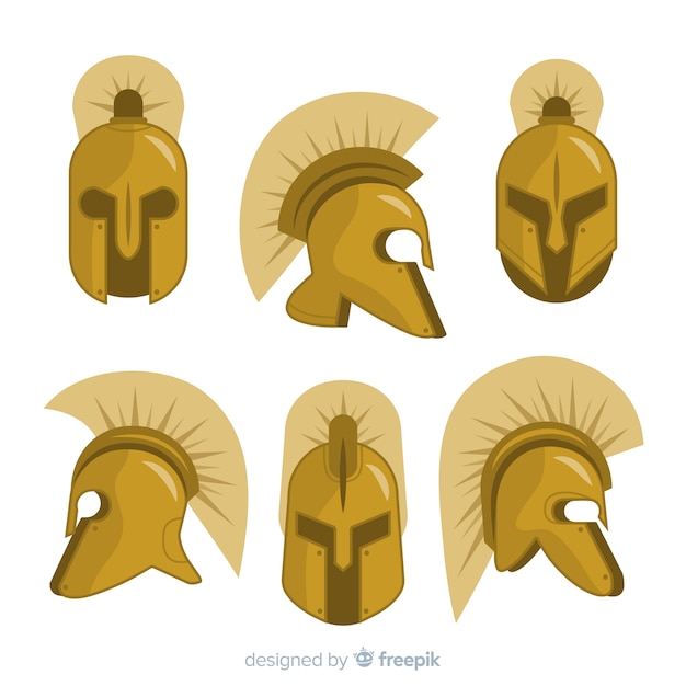 Free Vector | Collection of spartan helmets