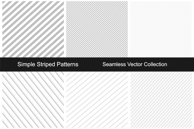 Premium Vector | Collection of striped seamless patterns white and gray ...