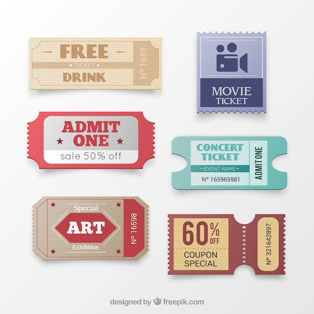 Free Vector | Collection of tickets