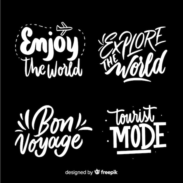 Free Vector | Collection of travel lettering badges