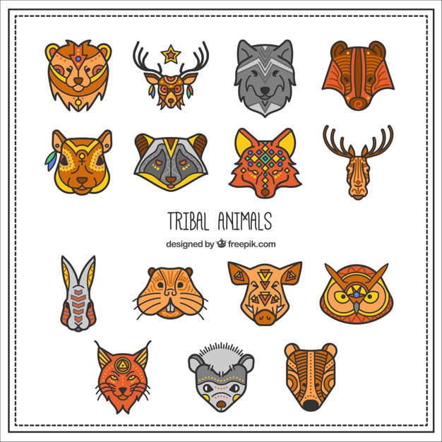 Download Collection of tribal animal Vector | Free Download