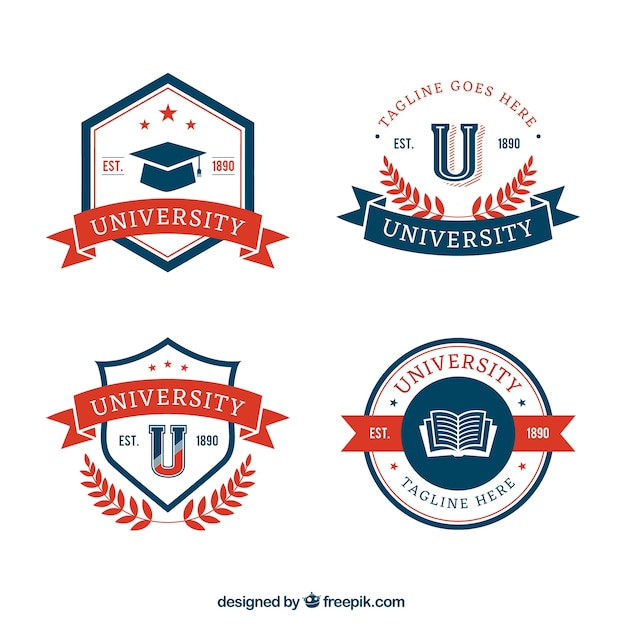 Free Vector | Collection of university badges