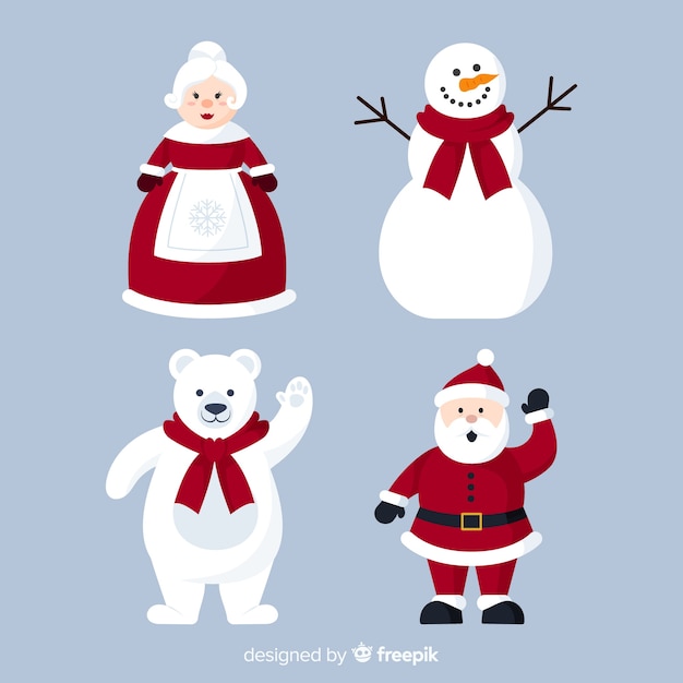 Download Collection of various christmas characters Vector | Free ...