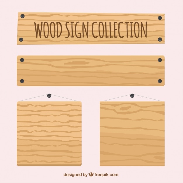 Free Vector Collection Of Various Empty Wooden Signs