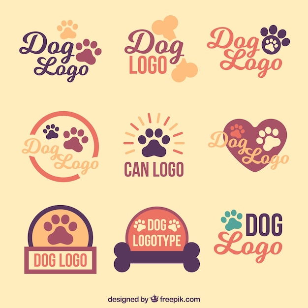 Download Free Download This Free Vector Collection Of Vintage Dog Logos Use our free logo maker to create a logo and build your brand. Put your logo on business cards, promotional products, or your website for brand visibility.