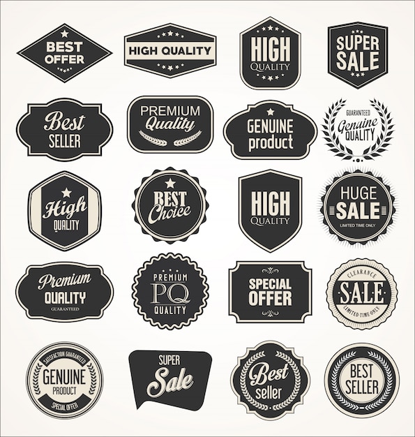 Premium Vector | Collection of vintage labels for sale and businesses