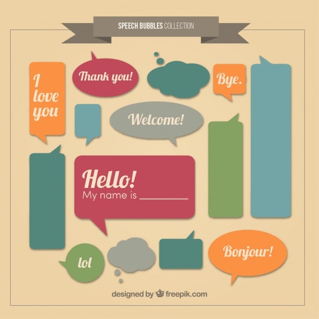 Free Vector Collection Of Vintage Speech Bubble