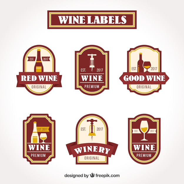 Premium Vector | Collection of vintage wine stickers