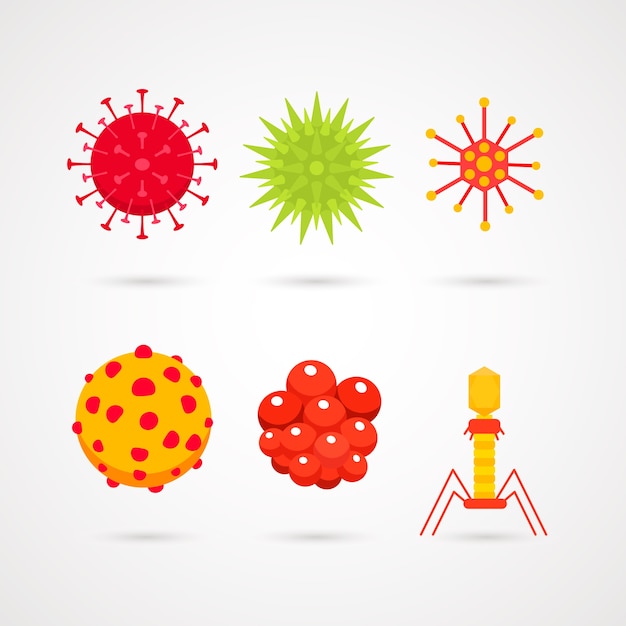 Free Vector | Collection of virus in flat design