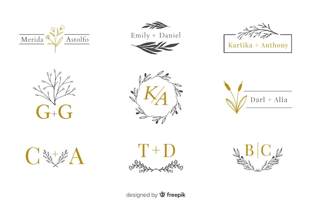 Download Collection of wedding monogram logos Vector | Free Download
